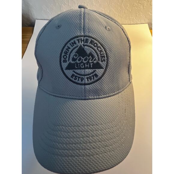 Coors Light hat Born in the Rockies  Est 1978 Gray 5 Panel Flex Baseball Hat - Picture 3 of 8